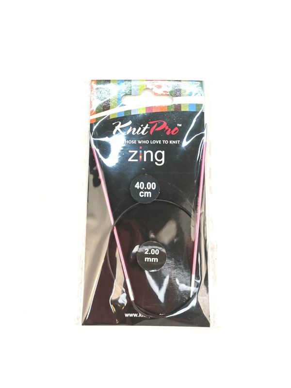 Спиці KnitPro 2,0 мм - 40 см Zing кругові короткі (47061)