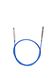 Кабель KnitPro 28 см  для створення кругових спиць довжиною 50 см синій (10632)