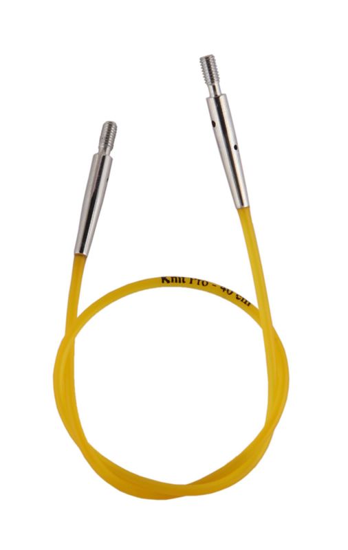 Кабель KnitPro 23.5 см для создания круговых спиц длиной 40 см желтый (10631)