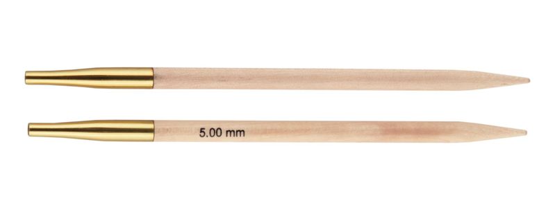 Спицы KnitPro 5,0 мм Basix Birch Wood съемные деревянные (35637)