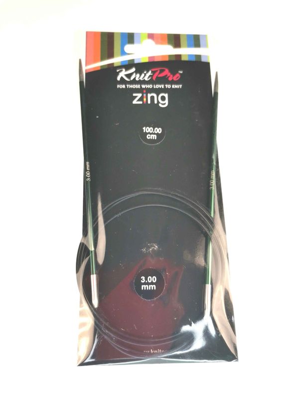 Спицы KnitPro 3 мм - 100 см Zing круговые (47155)