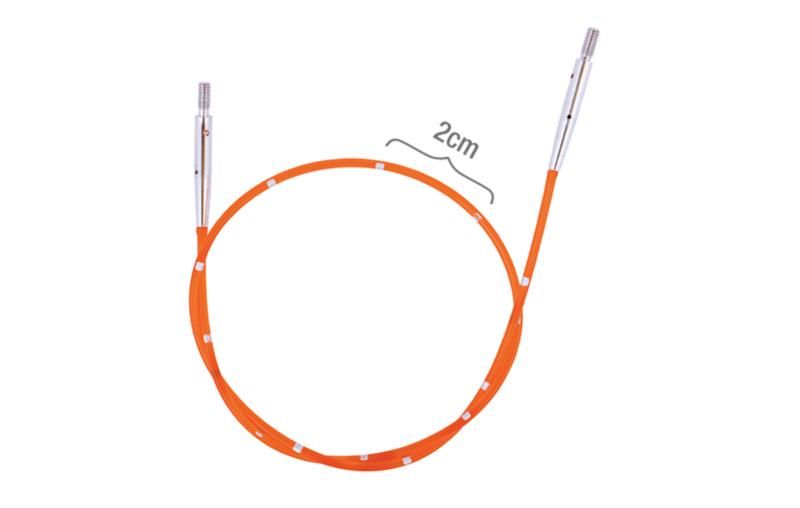 Кабель KnitPro 94 см с линейкой для создания круговых спиц длиной 120 см оранжевый (42176)