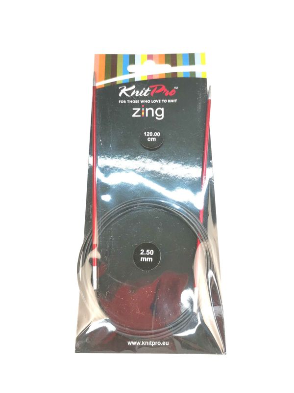 Спиці KnitPro 2.5 мм - 120 см Zing кругові (47183)