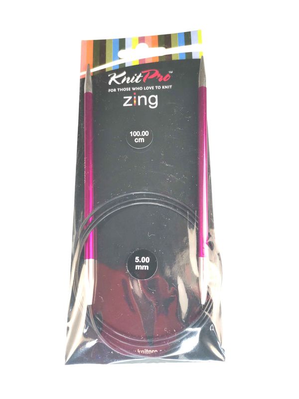 Спицы KnitPro 5 мм - 100 см Zing круговые (47161)