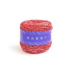 Пряжаз бавовною і віскозою  URBAN, червоно-білий меланж, 100 г (032200701)