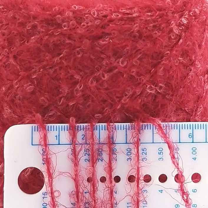 Пряжа з мохером і мериносом букльована MIMI, червона, 100г (030301504)