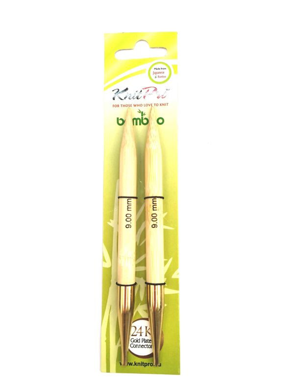 Спиці KnitPro 9,00 мм Bamboo з'ємні бамбукові (22411)