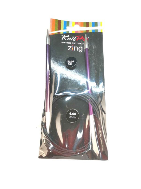 Спицы KnitPro 6 мм - 120 см Zing круговые (47193)