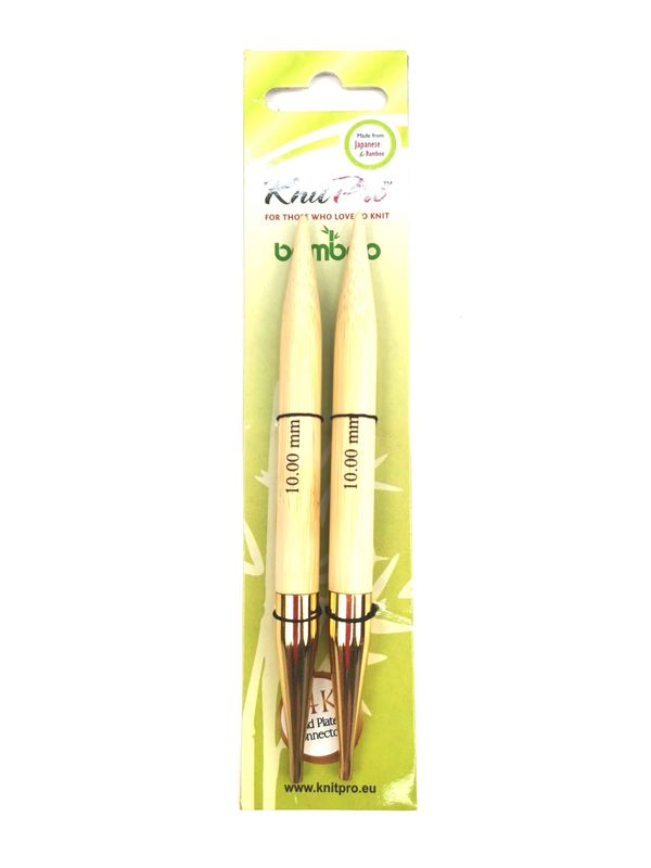 Спиці KnitPro 10,00 мм Bamboo з'ємні бамбукові (22412)