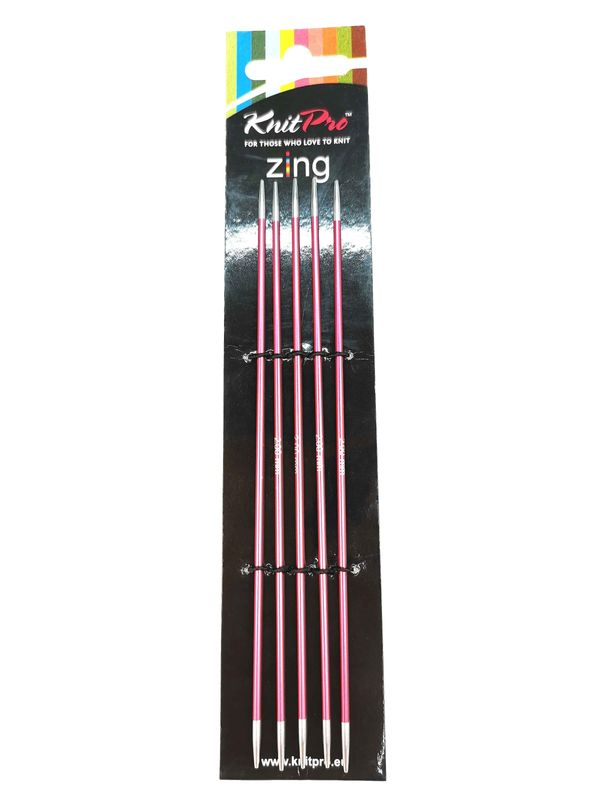 Спиці KnitPro 2.0 мм - 15 см Zing, панчішні (47001)