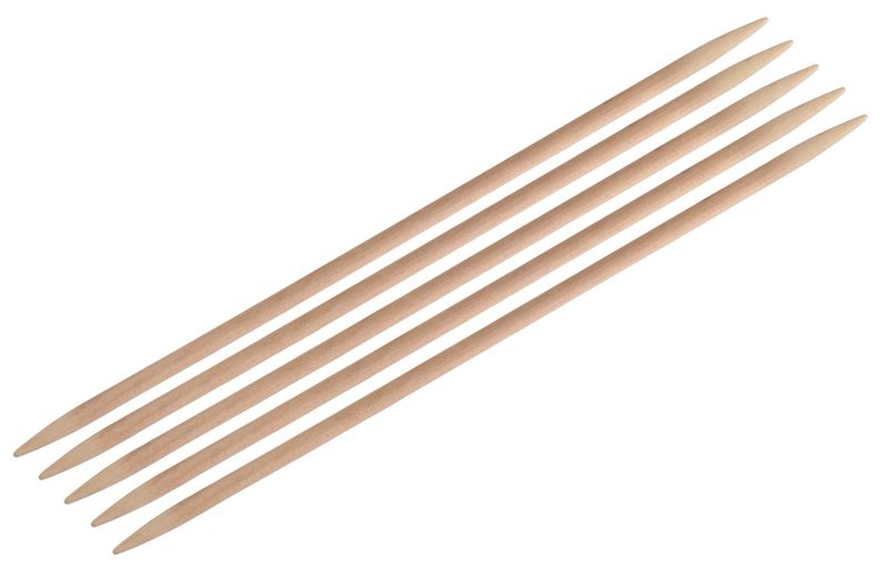 Спицы KnitPro 3.5 мм Basix Birch Wood чулочные деревянные (35115)