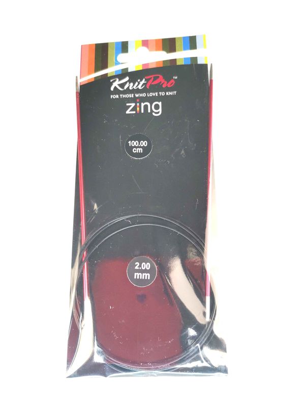 Спицы KnitPro 2 мм - 100 см Zing круговые (47151)
