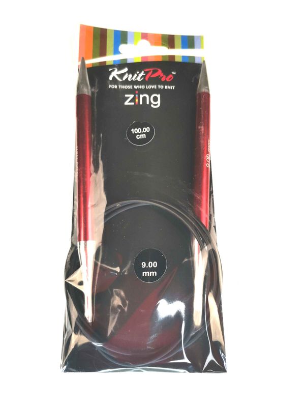 Спицы KnitPro 9 мм - 100 см Zing круговые (47167)