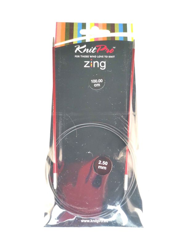 Спицы KnitPro 2.5 мм - 100 см Zing круговые (47153)