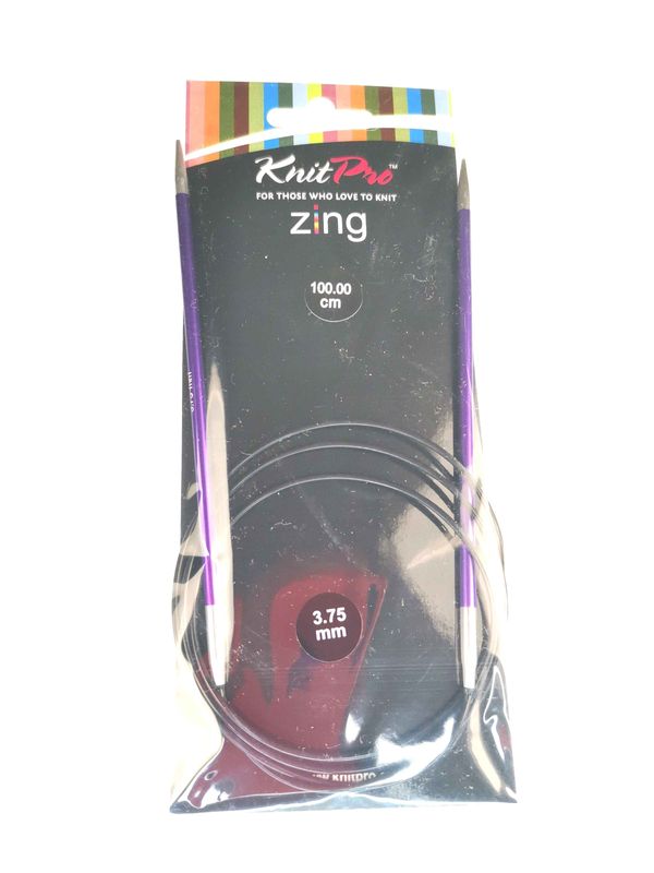 Спицы KnitPro 3.75 мм - 100 см Zing круговые (47158)