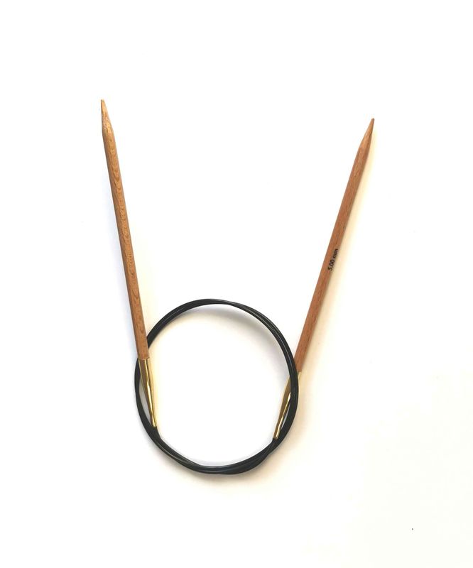 Спицы круговые KnitPro 80 см, 5.0 мм Basix Birch Wood деревянные  (35386)