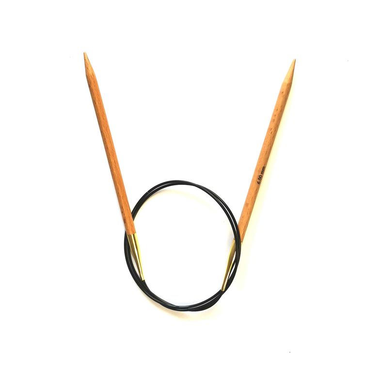 Спиці кругові KnitPro 80 см, 6.0 мм Basix Birch Wood дерев'яні (35332)