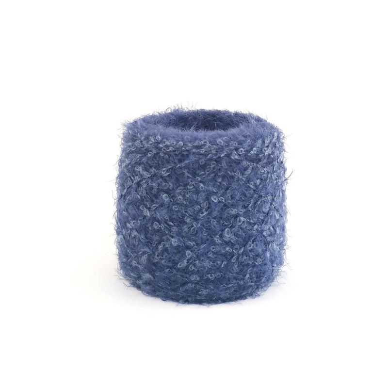 Пряжа з мохером і мериносом букльована MIMI, синя, 100г (030301501)