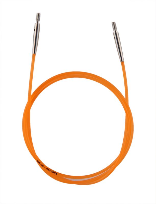 Кабель KnitPro 56 см  для создания круговых спиц длиной 80 см оранжевый (10634)